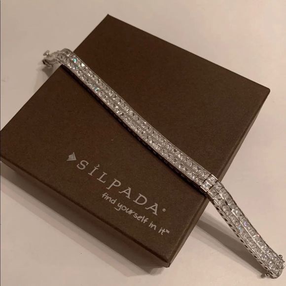 Silpada B1390 Double Row CZ Bracelet - Picture 2 of 9